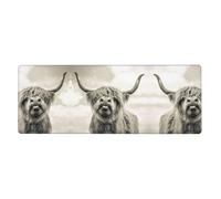 Funny Highland Cow Keyboard and Mouse Pad, Extra Large Desk Cover, Spill Resistance Mat for Smooth Tracking