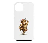 Funny Highland Cow Performing Scottish Dancing Case for iPhone 13
