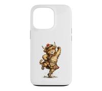 Funny Highland Cow Performing Scottish Dancing Case for iPhone 13 Pro