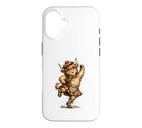 Funny Highland Cow Performing Scottish Dancing Case for iPhone 16