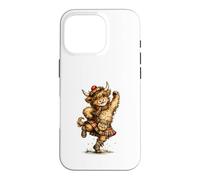 Funny Highland Cow Performing Scottish Dancing Case for iPhone 16 Pro