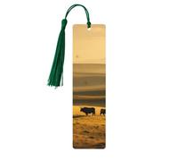 Funny Highland Cow Print Wooden Bookmarks Tassel Bookmark Book Marks Reading Accessories,for Book Lovers Teachers