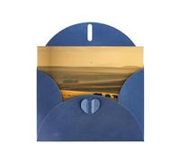 Funny Highland Cow Printing Horizontal Love Buckle Pearl Paper Holiday Greeting Card With Envelopes For Friends, Family