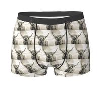 Funny Highland Cow Printing Men'S Boxer Briefs Stretch Material Moisture Wicking Underwear For Men S-2xl Fit Any Body