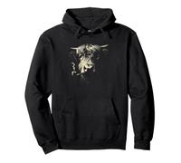 Funny Highland Cow Quirky Animal Retro Smoking Pipe Design Pullover Hoodie