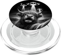 Funny Highland Cow UFO Invasion Meme Alien Abduction Cow PopSockets PopGrip for MagSafe