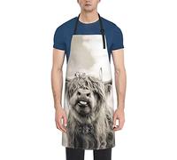 Funny Highland Cow Waterproof Apron That Combines Classic Aesthetics With Modern Style For A Unique Look., Black, One size