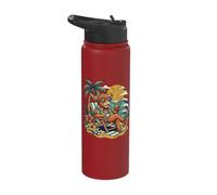 Funny Highlands Cow Summer Vacation Spring Hawaii Beach Stainless Steel Insulated Water Bottle