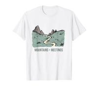 Funny Hiker Humor Mountains Over Meetings Value Graphic T-Shirt, Men, White, S