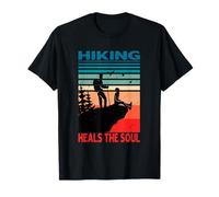Funny Hiking Heals the Soul Retro Mountains Adventure Hiker T-Shirt