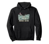Funny Hiking Humor Mountains over meetings Pullover Hoodie