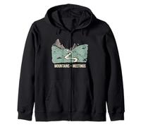 Funny Hiking Humor Mountains over meetings Zip Hoodie
