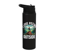 Funny Hiking I Love Peeing Outside Humor Stainless Steel Insulated Water Bottle