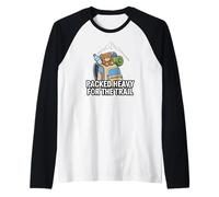 Funny Hiking Packed Heavy for The Trail Raglan Baseball Tee
