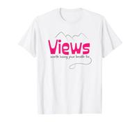 Funny Hiking Pun Views Worth Losing Your Breath for Value Graphic T-Shirt, Men, White, M