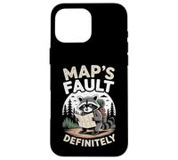 Funny Hiking Raccoon Map's Fault Definitely Hiker Raccoon Case for iPhone 16 Pro Max