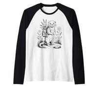 Funny Hiking River Otter Backpack Cute Vintage Cottagecore Raglan Baseball Tee