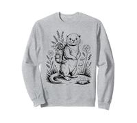 Funny Hiking River Otter Backpack Cute Vintage Cottagecore Sweatshirt