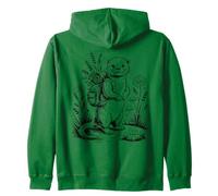 Funny Hiking River Otter Backpack Cute Vintage Cottagecore Zip Hoodie