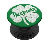 Funny Hilarious St Patricks Day Grunge Irish Howdy Clover PopSockets Adhesive PopGrip
