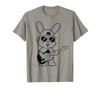 Funny Hip-Hop Sunglass Bunny Holding Guitar Happy Easter Day T-Shirt