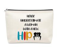Funny Hip Surgery Recovery Gifts Makeup Bag Encouragement Recovery Gifts for Women Sister Daughter Inspirational Get Well Soon Gift for Friends Patients Cosmetic Bag Hip Replacement Surgery Gift