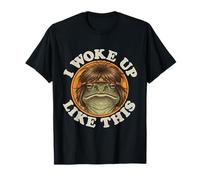 Funny Hippie Frog I Woke Up Like This Sleepy Tired Mood T-Shirt