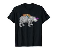 Funny Hippo Icarus mythology etching vintage design T-Shirt