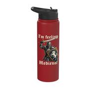 Funny History Knight in Armour Feeling Medieval Joke Stainless Steel Insulated Water Bottle