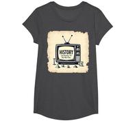 Funny History: Reality TV But Not Fake T-Shirt, Girls, Dark Heather Grey, XS