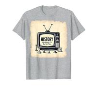 Funny History: Reality TV But Not Fake T-Shirt, Men, Heather Grey, 4XL