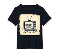 Funny History: Reality TV But Not Fake T-Shirt, Women's Plus, Black, 1X