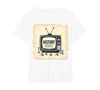 Funny History: Reality TV But Not Fake T-Shirt, Women's Plus, White, 6X