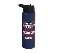 Funny History Teacher Social Studies Stainless Steel Insulated Water Bottle