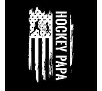 Funny Hockey papa American Flag Fathers Day Grandpa Gifts Mural and Wall Vinyl Decal 57.6x97.6cm Can Modify and add Information White