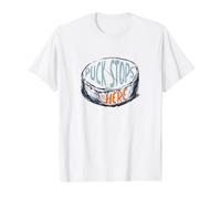 Funny Hockey Pun Puck Stops Here Value Graphic T-Shirt, Men, White, S