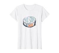 Funny Hockey Pun Puck Stops Here Value Graphic T-Shirt, Women, White, S