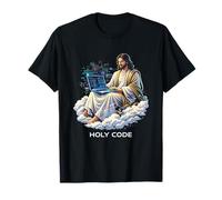 Funny Holy Code Programmer Faith Coding Humor Tech Concept T-Shirt
