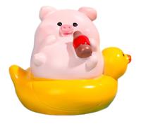Funny Home Accent Beach Theme Cartoon Resin Pig Figurine Holiday Motif Creative Vacation Desktop Decoration for Office Desk Decoration