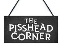 Funny Home Bar Sign PISS HEAD CORNER Garden Plaque Beer Gin Gift Alcohol Sign