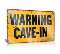 Funny Home Bar Signs Caution: Cave-In Ahead Tin Sign Bar Signs For Man Cave Man Cabe Decor(30X40CM)