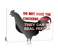 Funny Home Bar Signs Chicken Warning: Don'T Anger The Fowl! Tin Sign Bar Signs For Man Cave Man Cabe Decor(20X30CM)