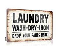 Funny Home Bar Signs Laundry Humor: Drop Your Pants Here! Tin Sign Bar Signs For Man Cave Man Cabe Decor(30X40CM)