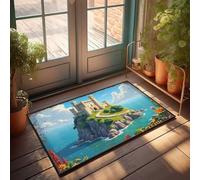 Funny Home Decor A Fairytale Castle On A Picturesque Island Doormat Man Cave Stuff Kitchen Rugs Farmhouse Style(65X90CM)