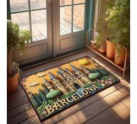 Funny Home Decor Barcelona Castle: A Fairytale Fantasy In Golden Lights Doormat Man Cave Stuff Kitchen Rugs Farmhouse Style(50X80CM)