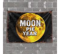 Funny Home Decor Celebrate The Moon Pie Year with Us! Tapestry Room Accessories for Teen Boys Decorations for Bed(100X150CM)