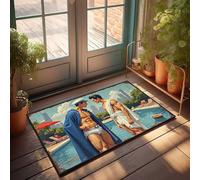 Funny Home Decor City Poolside Encounters: A Classic Swimwear Tale Doormat Man Cave Stuff Kitchen Rugs Farmhouse Style(40X60CM)