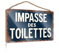 Funny Home Decor For Door Exploring The Impasse Of Toilets Wooden Sign Home Signs Wall Decor Funny Hanging Sign(23X35CM)