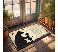Funny Home Decor Friendship Between Little Girl And Big Bear Silhouette With Poem Doormat Man Cave Stuff Kitchen Rugs Farmhouse Style(50X80CM)