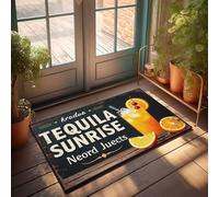 Funny Home Decor Krodua Tequila Sunrise: A Vibrant Cocktail Recipe Doormat Welcome Mats For Front Door Outdoor Anti Slip Mat(50X80CM)